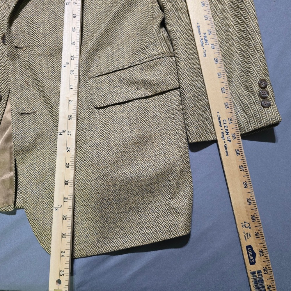 Brooks Brothers Sport Coat Mens 43L Herringbone Blazer Two Button USA Made VTG - Picture 2 of 8